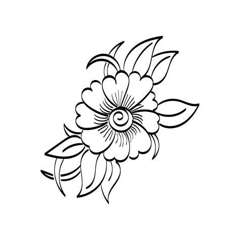 Henna Tattoo flower design. Mehndi style. 10638968 Vector Art at Vecteezy