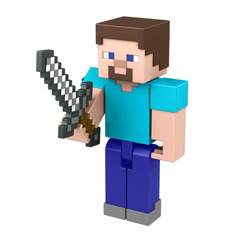 Buy Mattel Minecraft Steve Action Figure, 3.25-in, with 1 Build-a ...