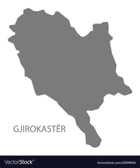 Gjirokaster albania map grey Royalty Free Vector Image