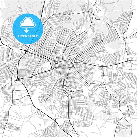 Nice bright vector map of Ponta Grossa, Brazil, Brazil with fine ...