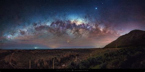 The Milky Way core setting to the west at Cape Palliser, New Zealand ...