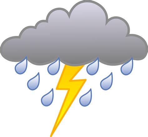 Rain Cloud With Lightning Bolt - Free Clip Art