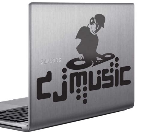 DJ Music Laptop Sticker - TenStickers