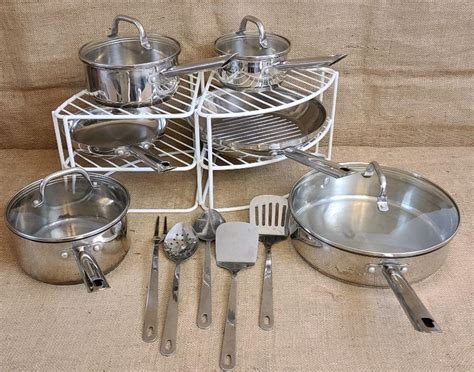 Wolfgang Puck cafe collection cookware set 15pc | EstateSales.org