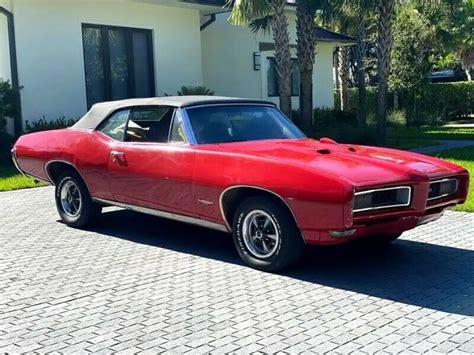 1968 Pontiac GTO CONVERTIBLE 23,800 Miles Red Classic Car Select 4 ...