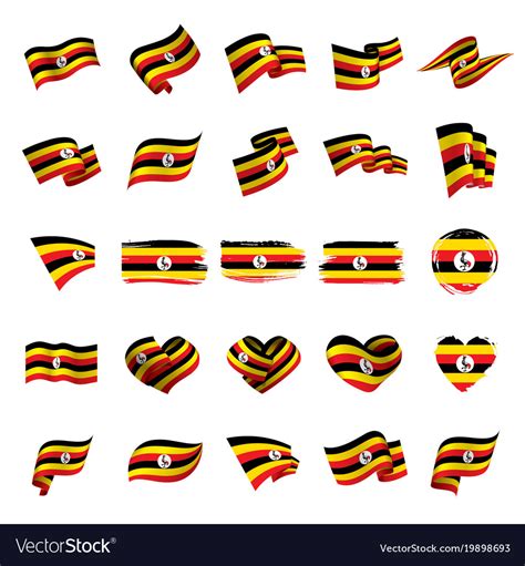 Uganda flag Royalty Free Vector Image - VectorStock