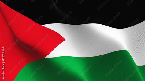 Palestine flag waving loop. Palestinian flag blowing on wind. Stock ...