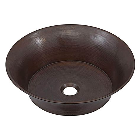 SINKOLOGY Copernicus 16 in. Solid Copper Vessel Bathroom Sink in Aged ...