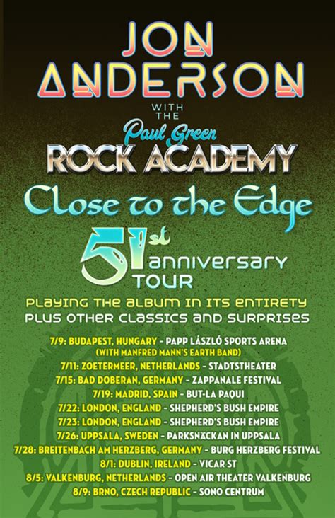 YES Legend Jon Anderson To Tour Europe With The Paul Green Rock Academy ...