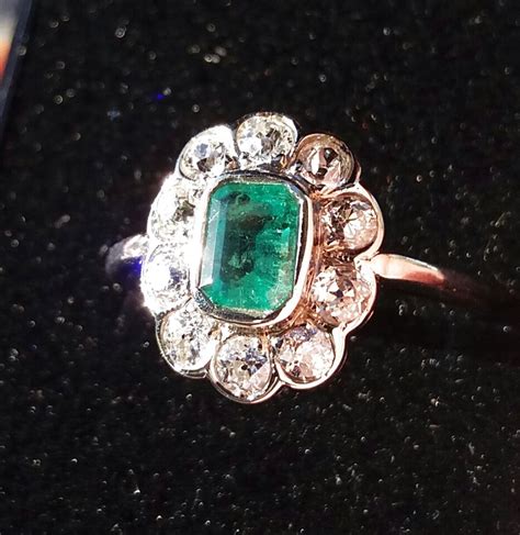 Second hand Emerald Diamond Cluster Ring in Ireland | 60 used Emerald ...