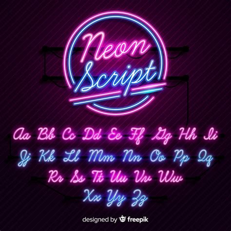 Free Vector | Neon alphabet | Neon typography, Graffiti lettering fonts ...