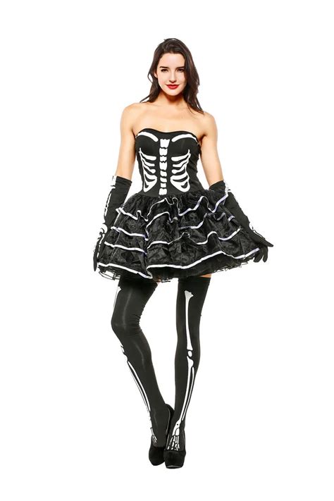 Women Halloween Sexy Scary Skeleton Costume Zombie Costume Miss ...