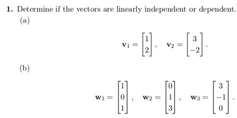 Linearly Dependent And Independent Vectors Examples - Photos