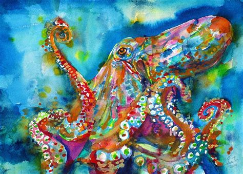 Octopus Watercolor Painting at PaintingValley.com | Explore collection ...