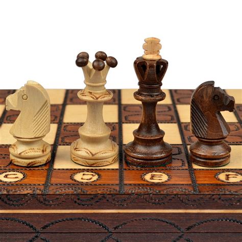 Handmade European Wooden Chess Set with 16 inch Board and Hand Carved ...