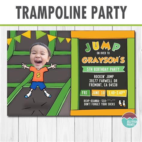 Rockin Jump Party Invitations Customisable Birthday Invites - Etsy