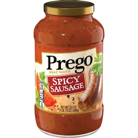 Prego Pasta Sauce, Tomato Sauce with Spicy Sausage, 23.5 Ounce Jar ...