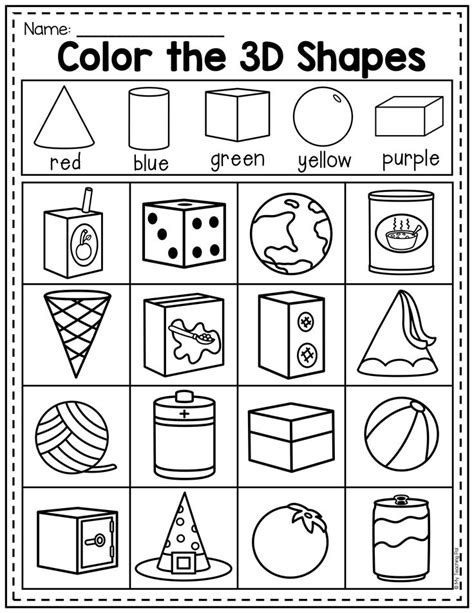 free printable 3d shapes worksheets in 2020 shapes - 5 best printable ...