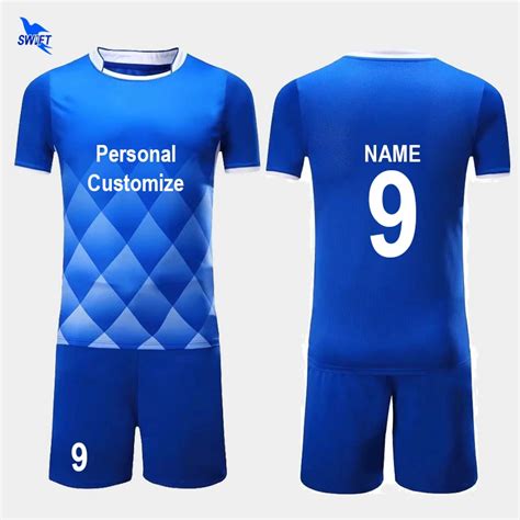 2018 NEW Polyester Mens Football Uniforms Set Breathable Soccer Jerseys ...