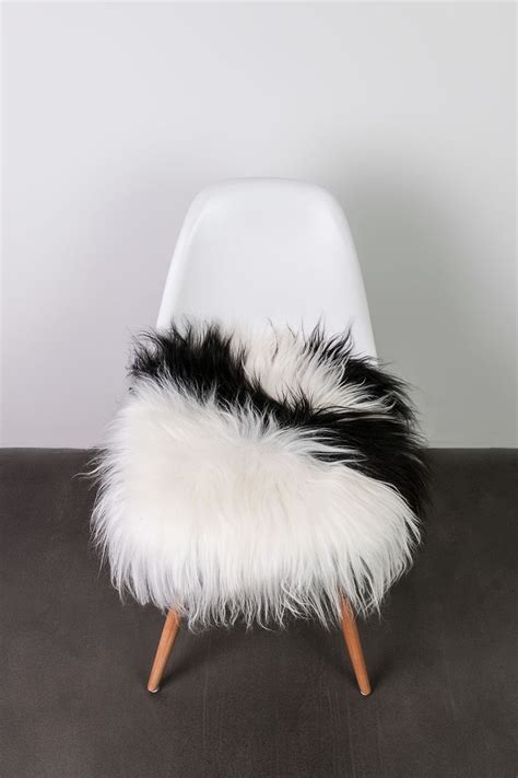 Natural Icelandic Genuine Sheepskin Chair Pad - 15"x15" - Spotted # ...