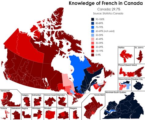 Knowledge of French in Canada : r/MapPorn