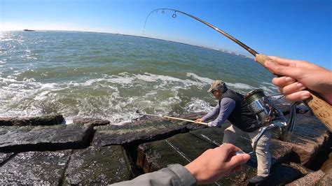 Texas Jetty Fishing. Surfside Jetty. - YouTube