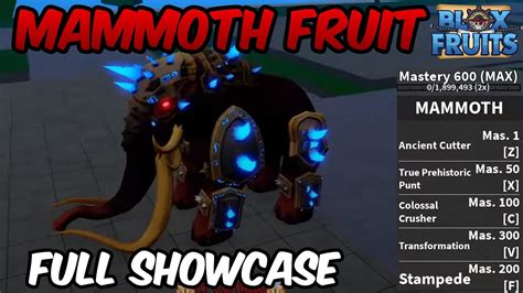 NEW Mammoth Fruit FULL SHOWCASE! | Blox Fruits Update 20 Mammoth Fruit ...