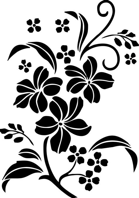 a black and white flower design on a white background