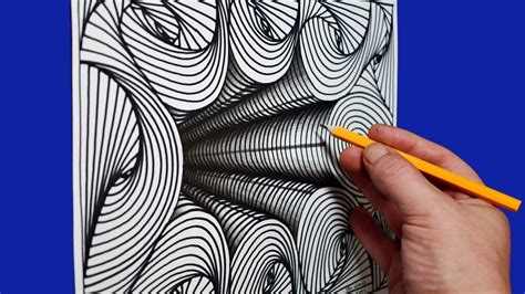 3D Hole Spiral Drawing Pattern / Cool Optical Illusion Trick Art - YouTube