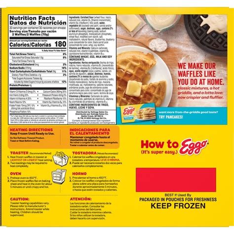 Kellogg's Eggo Frozen Waffles Blueberry (74.1 oz) from Smart & Final ...