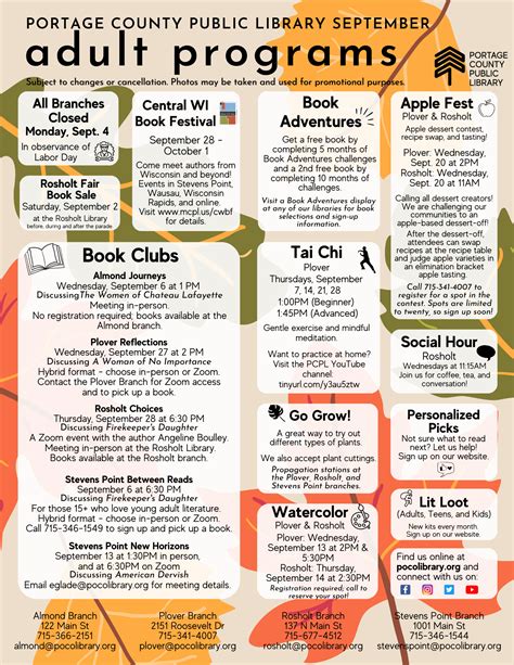 Adult Library Events | Portage County Public Library