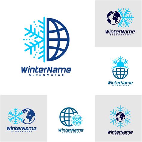 Set of Winter World logo template, Winter logo design vector 14906039 ...