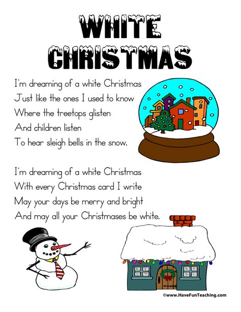 White Christmas Lyrics - Have Fun Teaching | Christmas lyrics ...