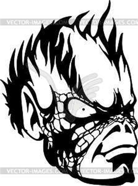 Monster head tattoo - royalty-free vector clipart