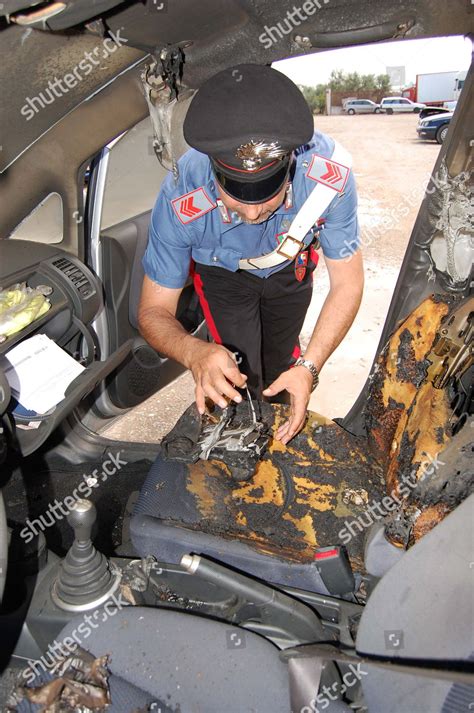 Italian Policeman Looks Inside Ruined Interior Editorial Stock Photo ...