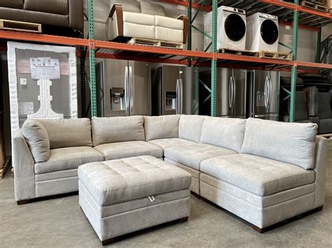 Thomasville Tisdale Fabric Sectional with Storage Ottoman, Beige for ...