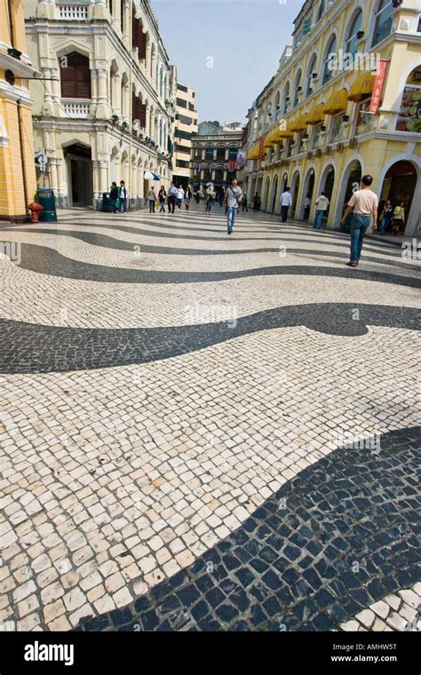 Colonial Portuguese Architecture Leal Senado Square Macau Stock Photo ...