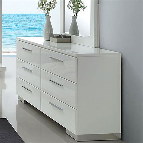 Furniture of America Ballingham Contemporary Glossy White 6-drawer ...