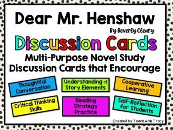 Dear Mr. Henshaw Discussion Cards PLUS Extension Activities by Teach ...