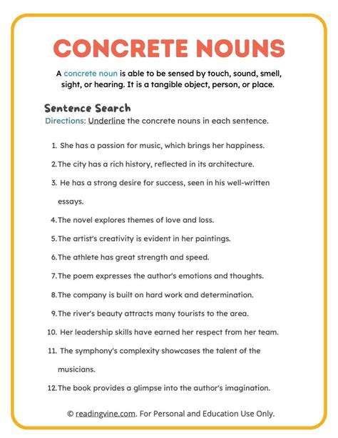 Nouns Worksheets Concrete Nouns Worksheets | The Best Porn Website