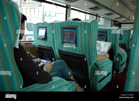 Painet ja0762 taiwan interior intercity bus video game movie screens ay ...