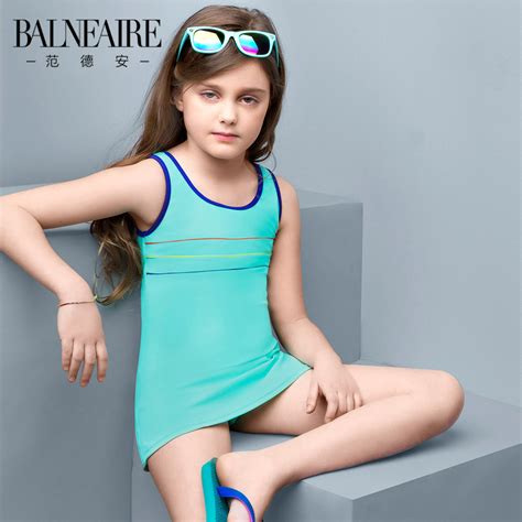 [USD 106.98] Van Der Dress sun protection child Siamese swimming suit ...