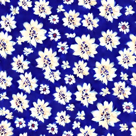 Vintage 90s Blue Floral Pattern · Creative Fabrica