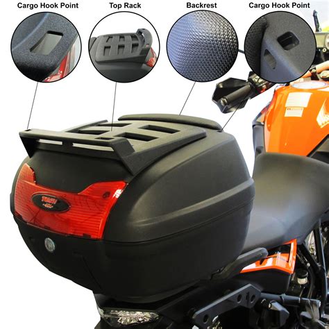 Motorcycle Universal 40L Motorbike Top Case LARGE Back Rear Luggage Box ...