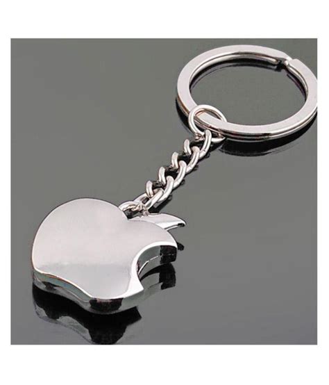 Apple Logo Silver Keychain with jaguar keychain combo of 2 keychains ...