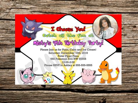 Pokemon Invitation, Pokemon Go Invitation, Pokemon Party, Pokemon ...