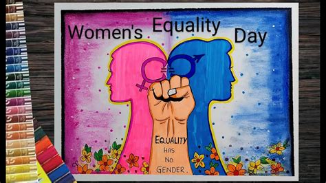 Women's equality day poster drawing step by step l How to draw Gender ...