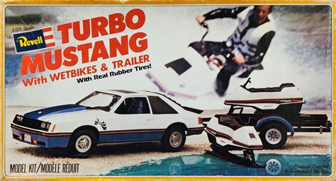 Revell "Turbo Mustang" 1979 Ford Mustang and Two Wet Bikes with Trailer ...