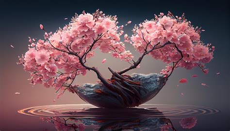 Free Photo | Illustration A tree blossoms with abstract pink flowers ...