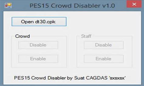 PES 2015 Crowd Disabler v1.0 Performance Tool by sxsxsx